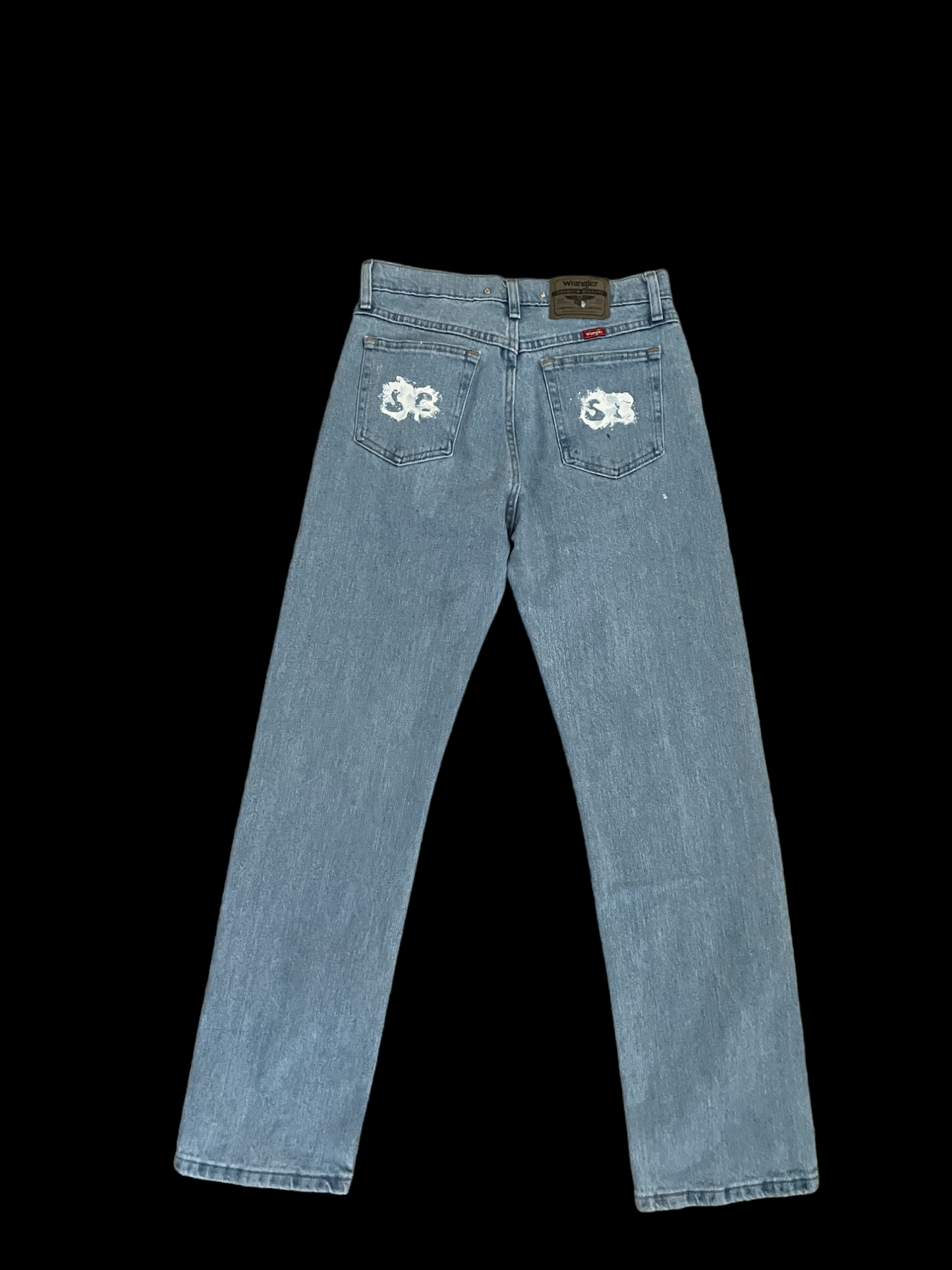 Logo Distress Jeans Blue